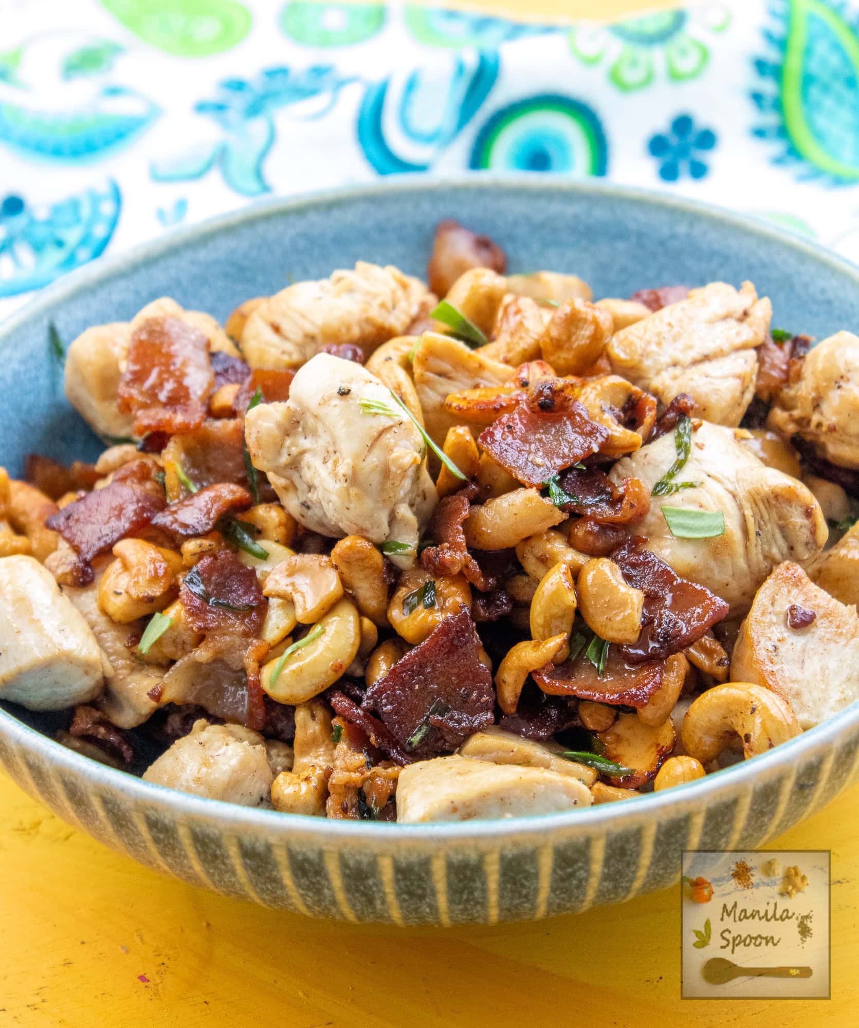 Chicken, Cashew and Tarragon Stir-fry with Bacon