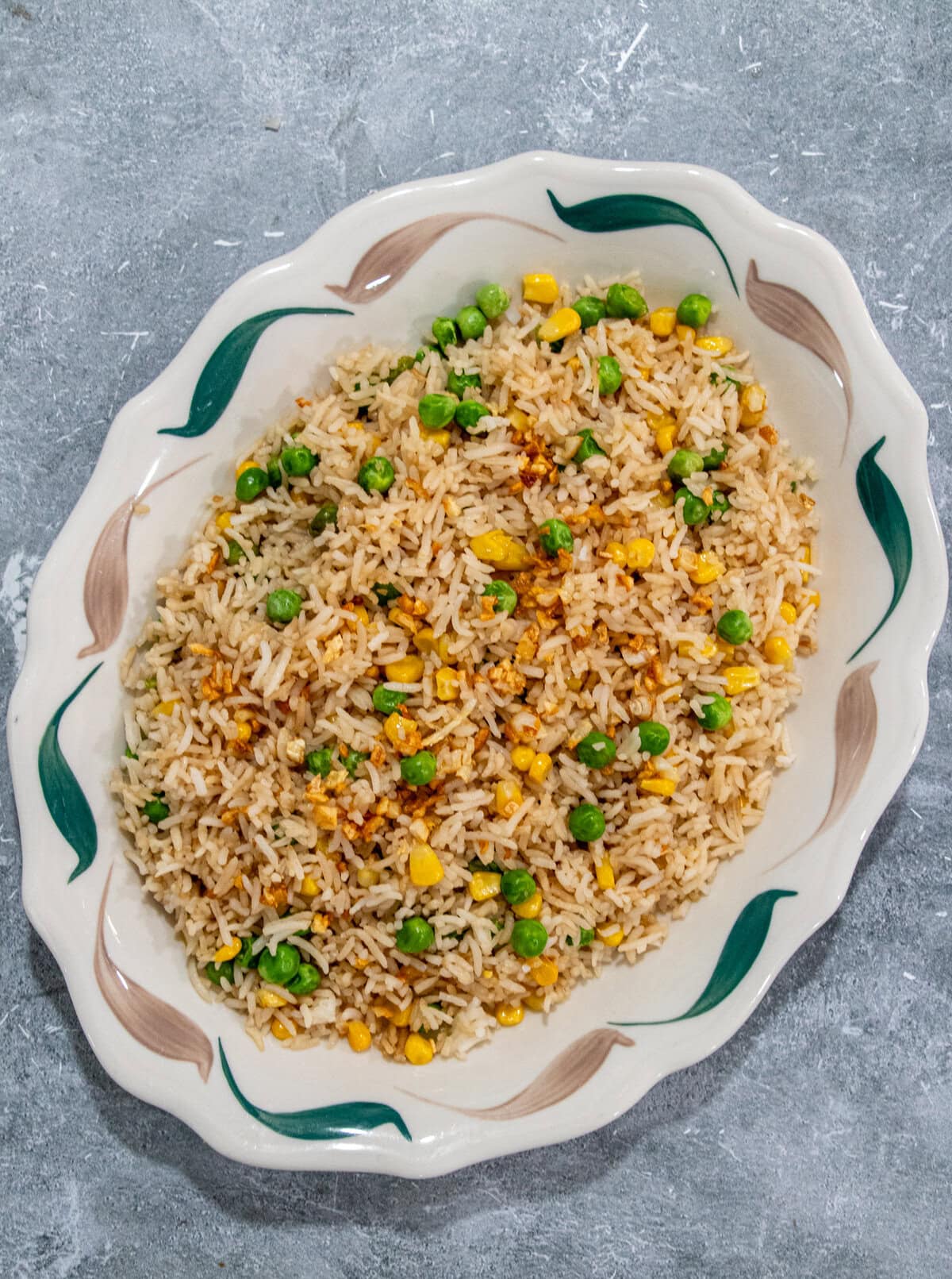 Fried rice in platter.