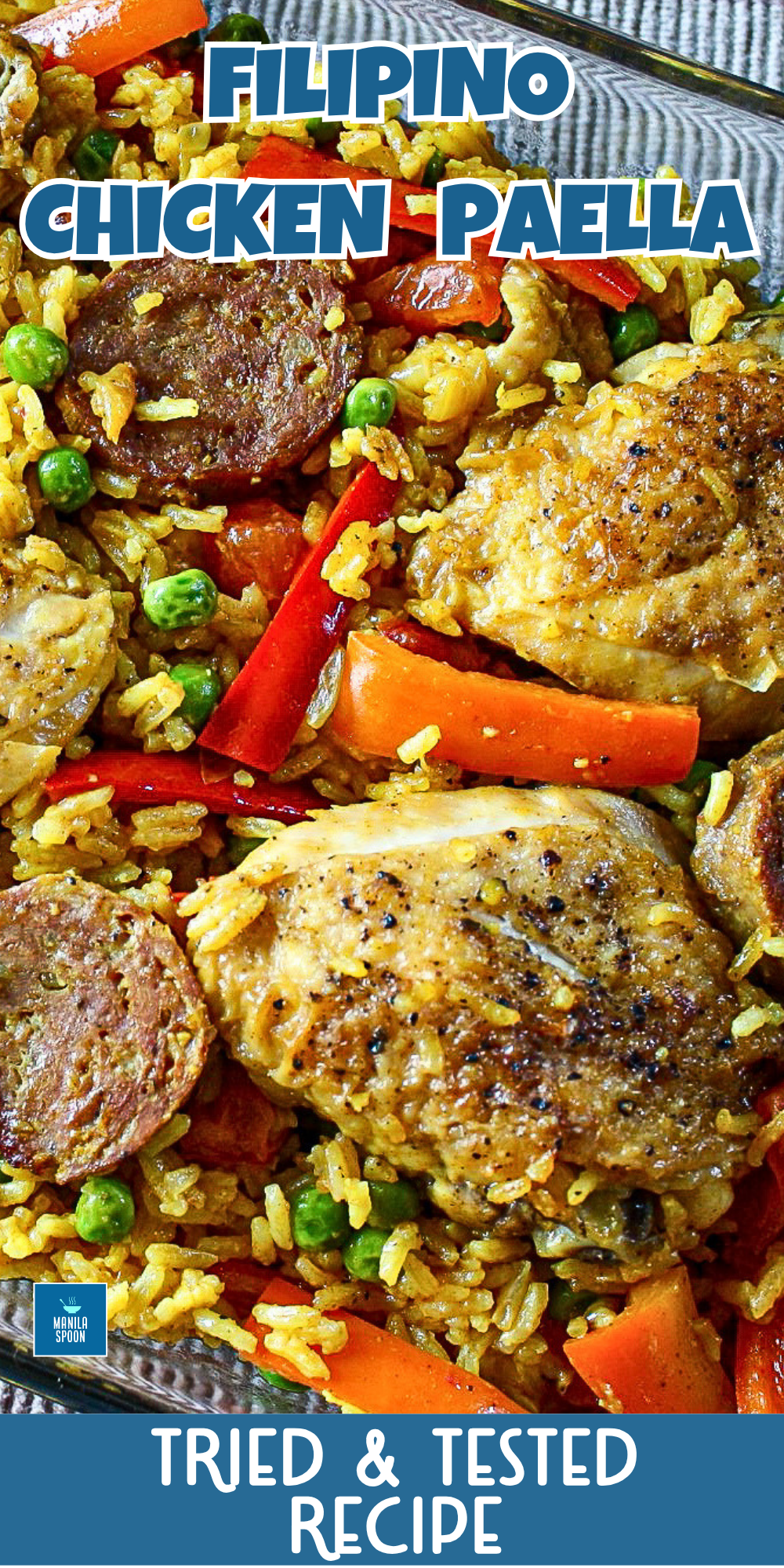 Everyone I have made this for always loves this! An easy and simple Chicken Paella that’s a delight to the eye and a joy to the palate. #filipinochickenpaella #filipinopaella Filipino Chicken Paella pin