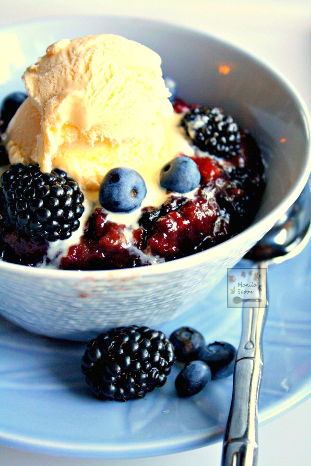 Slow Cooker Three Berry Cobbler
