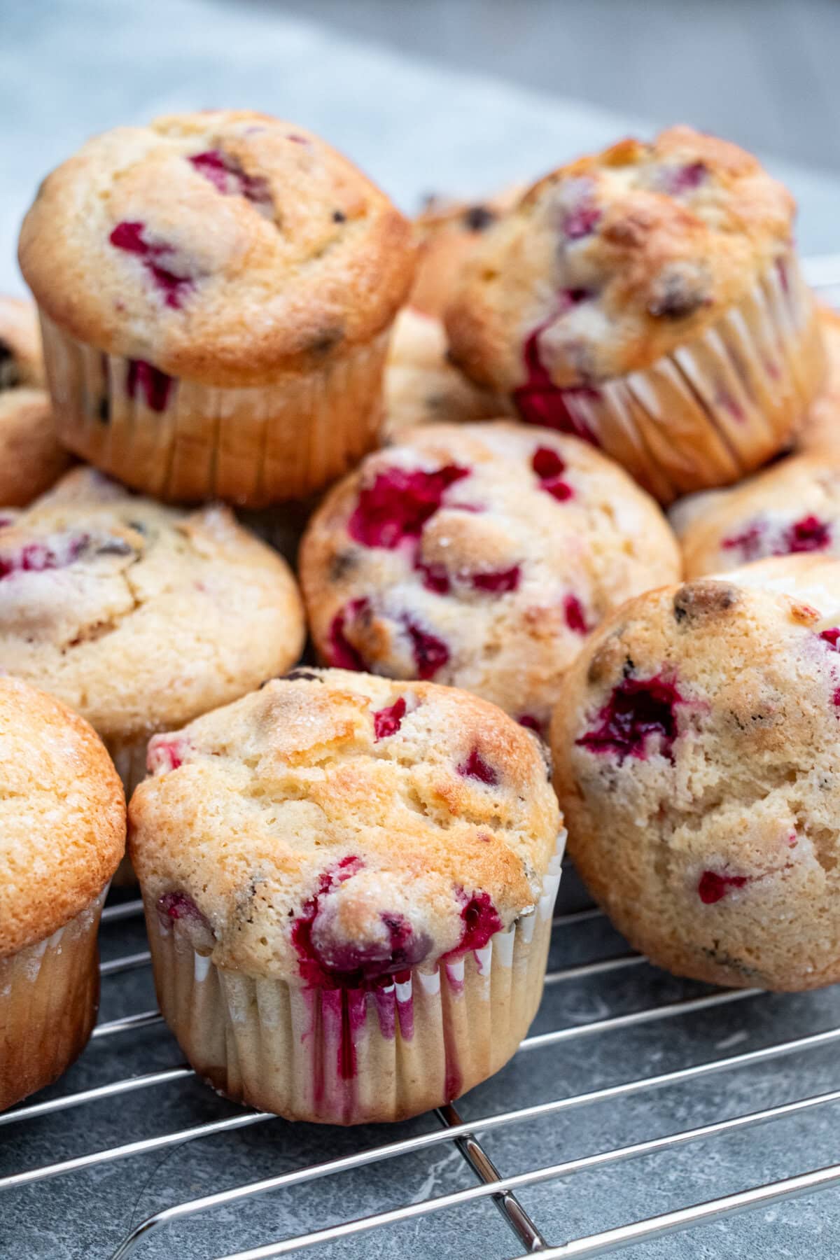 Wherever I bring these muffins I always get compliments. They look pretty with the dots of cranberry, so moist and very delicious - Cranberry Banana Muffins with Chocolate Chips, too!
Moist, delicious, and bursting with flavor, these Cranberry Chocolate Banana Muffins are a hit wherever you bring them! Made with fresh, frozen, or dried cranberries, they’re perfect for a cozy fall or winter breakfast or a sweet snack treat.