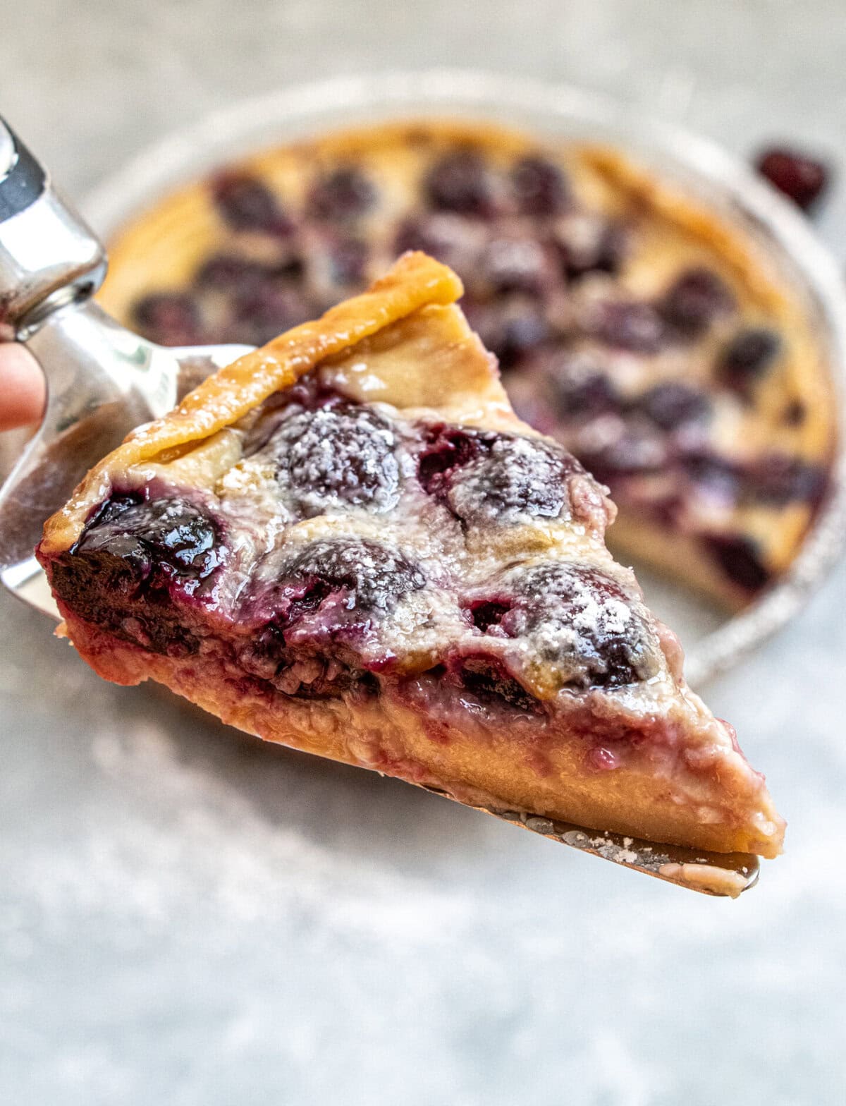 Slice of Baked Cherry Clafoutis