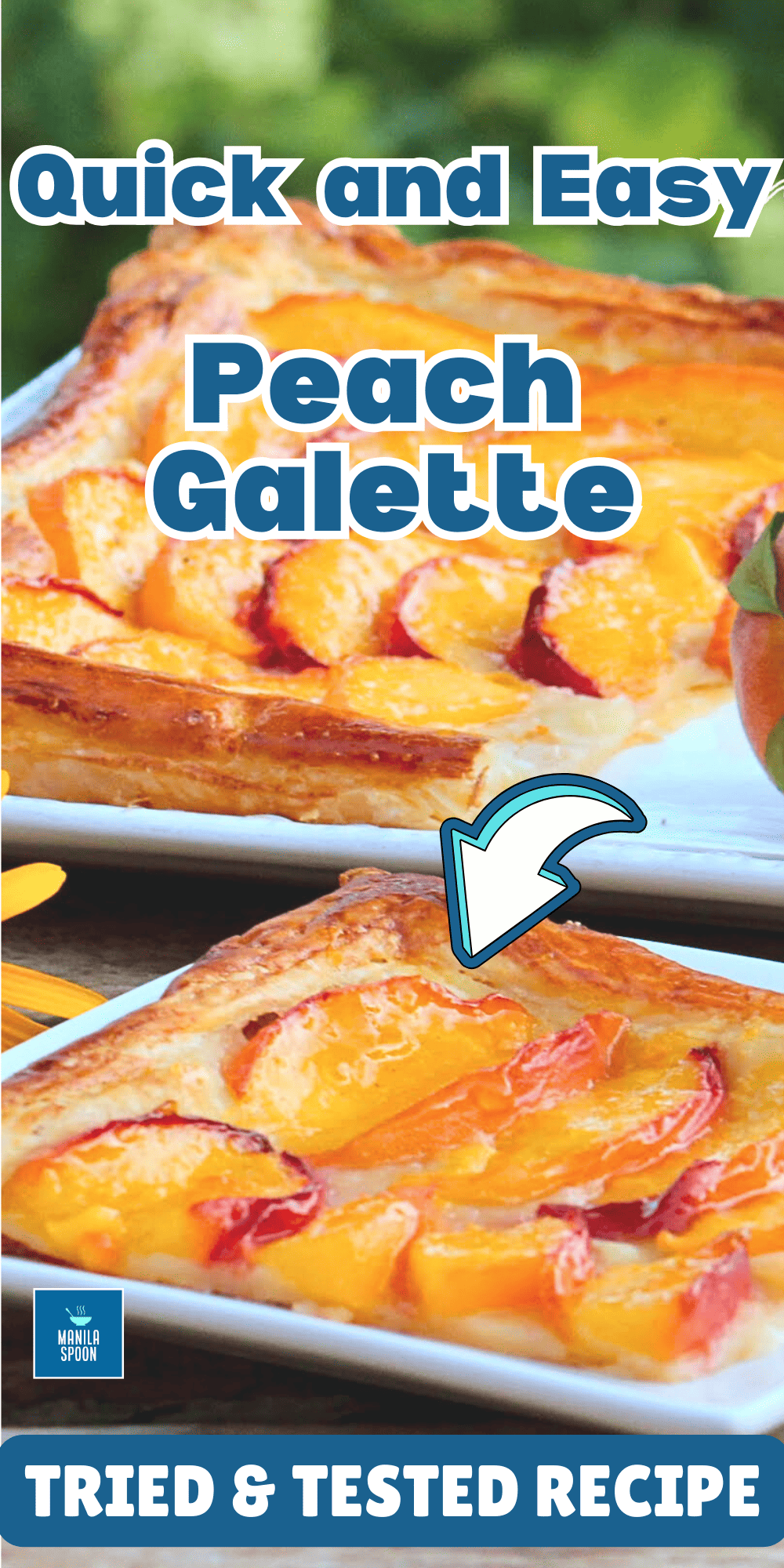 The easiest and tastiest way to enjoy the freshest peaches this summer - Peach Galette! peach galette image pin