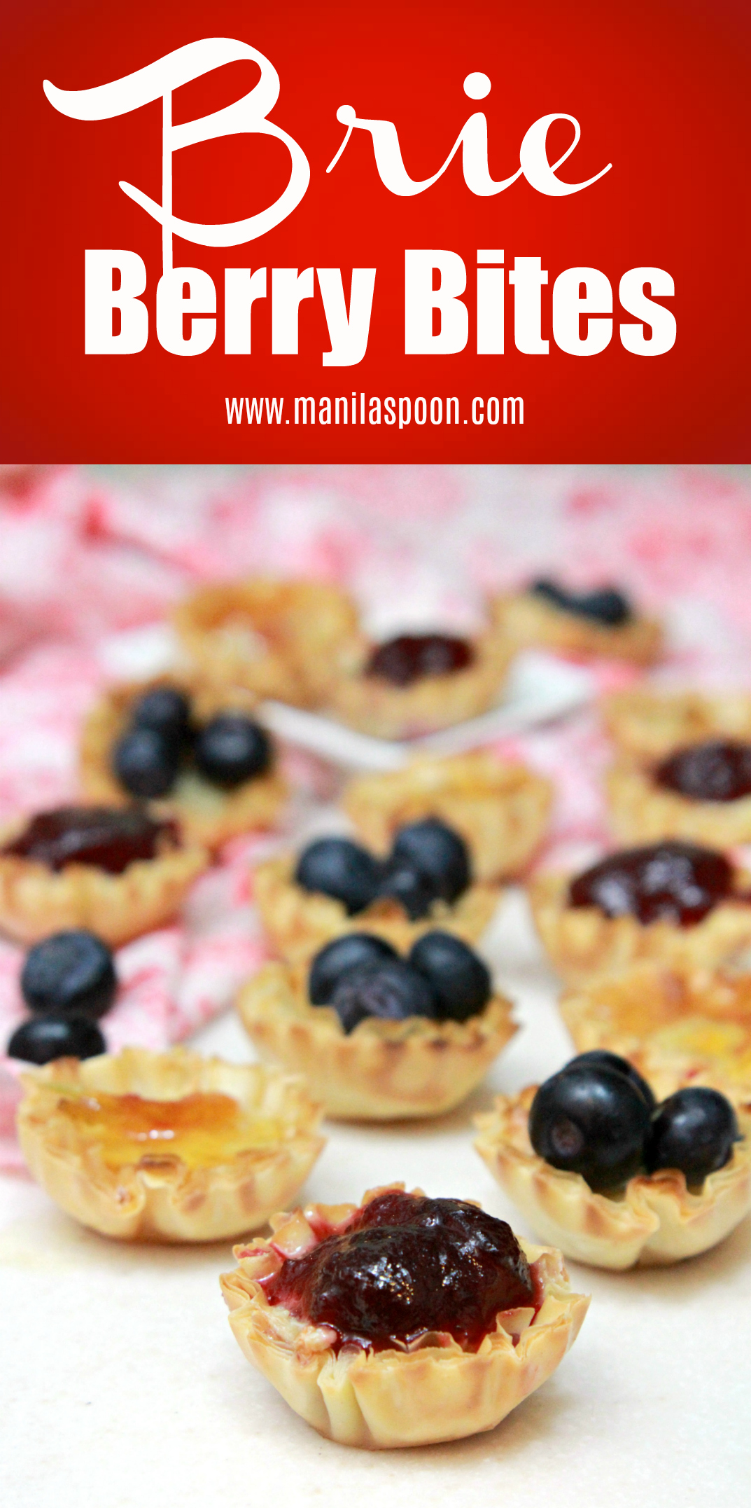 Only 3-ingredients to make these delectable nibbles! Great on any holiday table. #brie #berries #appetizers