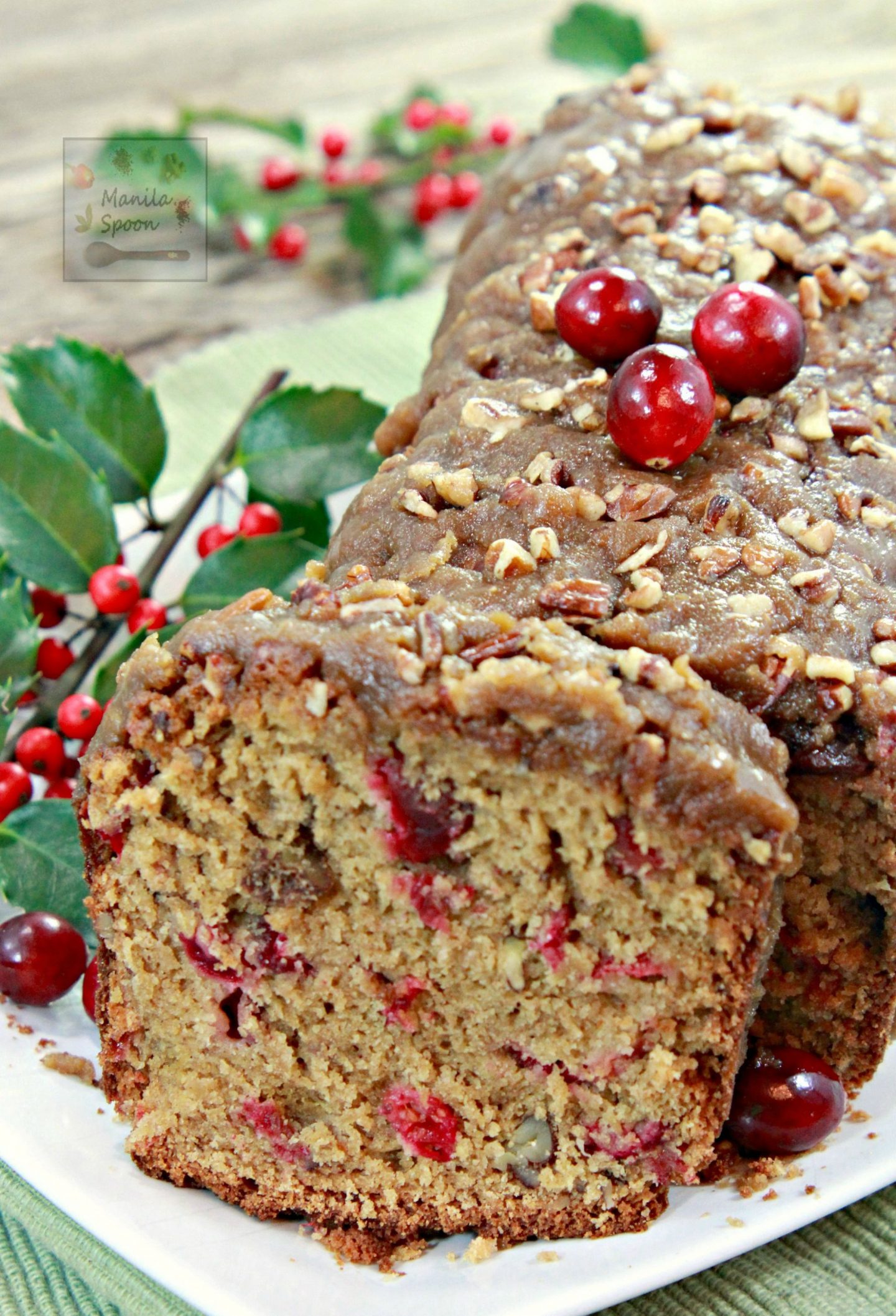  Moist, sweet-tangy, buttery, nutty and with a praline topping that bring this Cranberry Bread over the top – guaranteed deliciousness in every bite! I have served this many times and it's always so loved!!