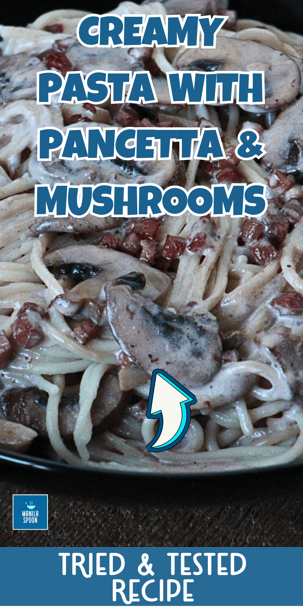 You can never go wrong with bacon and mushrooms! This creamy and delicious pasta with pancetta is our comfort food for sure. Creamy Pancetta Mushroom Pasta | Easy Italian Comfort Dinner