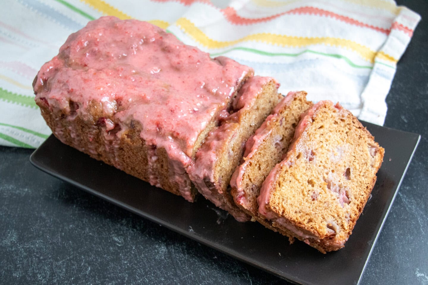 Fresh Strawberry Bread with Strawberry Lemon Glaze