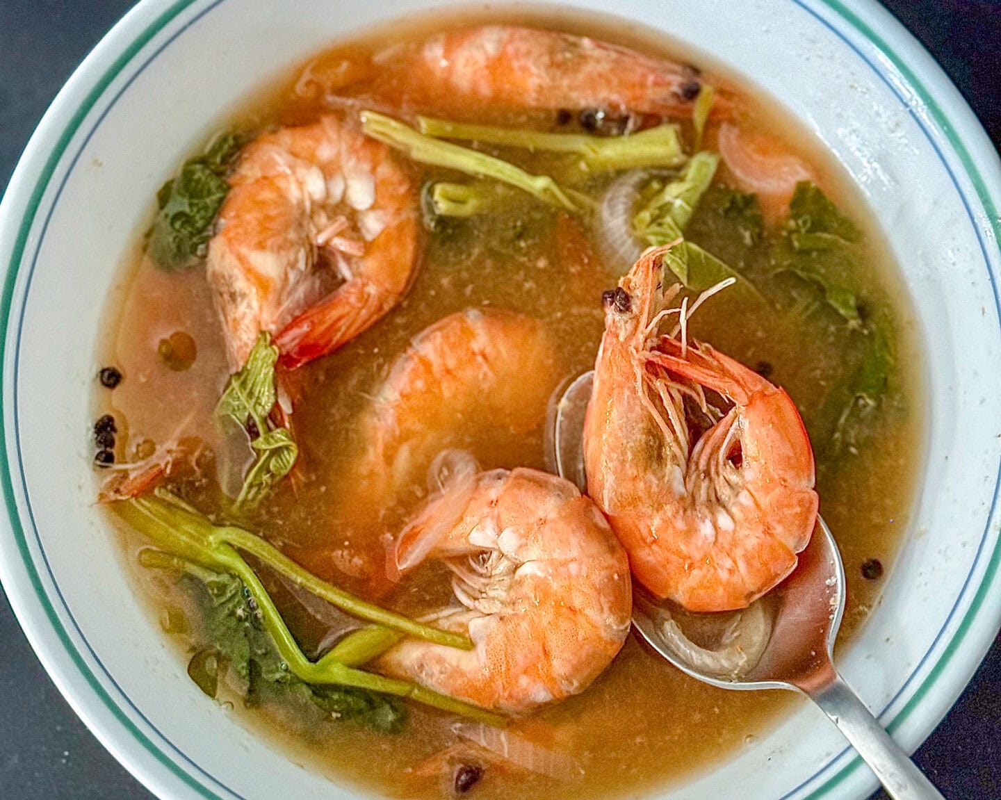 Authentic Sinigang na Hipon, a classic Filipino shrimp sour soup.