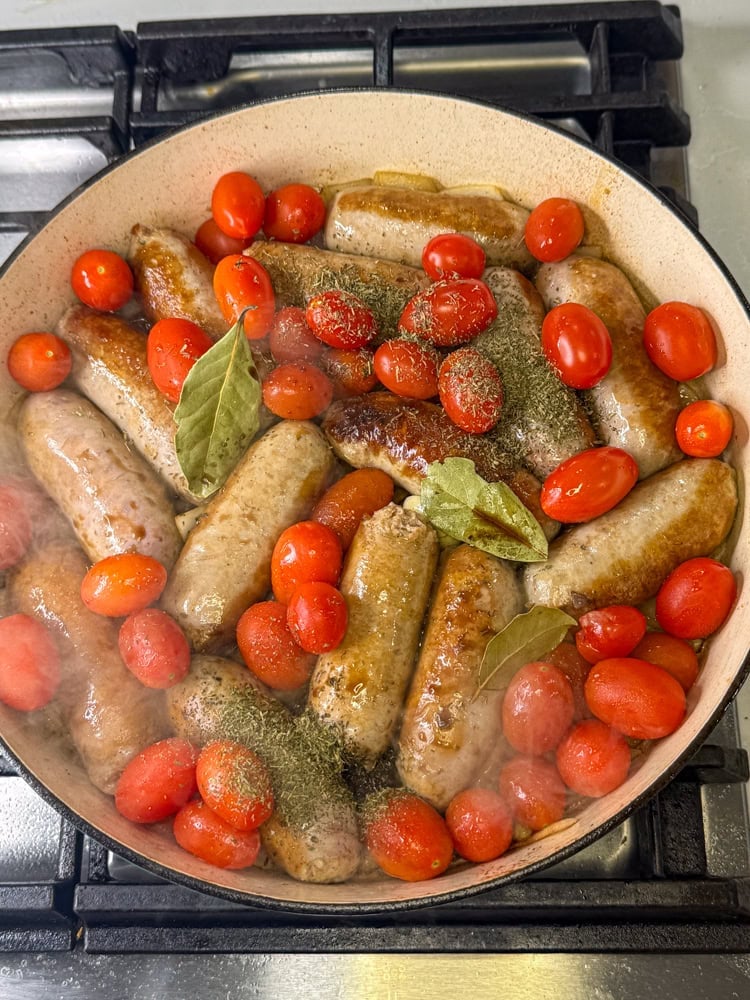 Add the remaining ingredients except the beans.