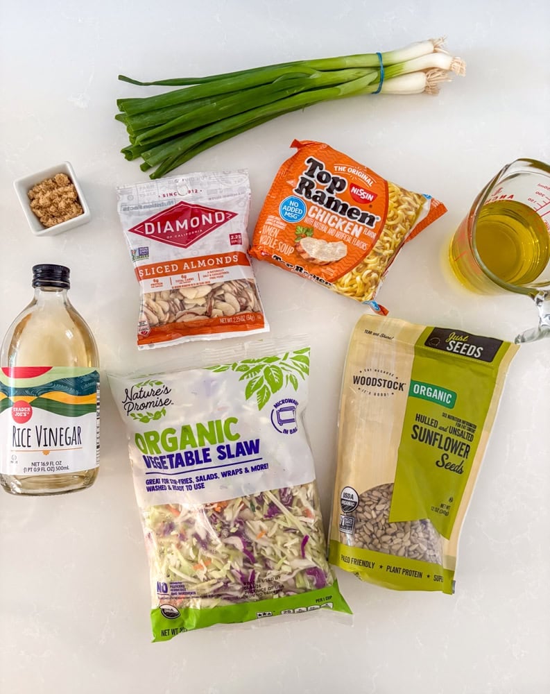 ingredients for asian ramen coleslaw