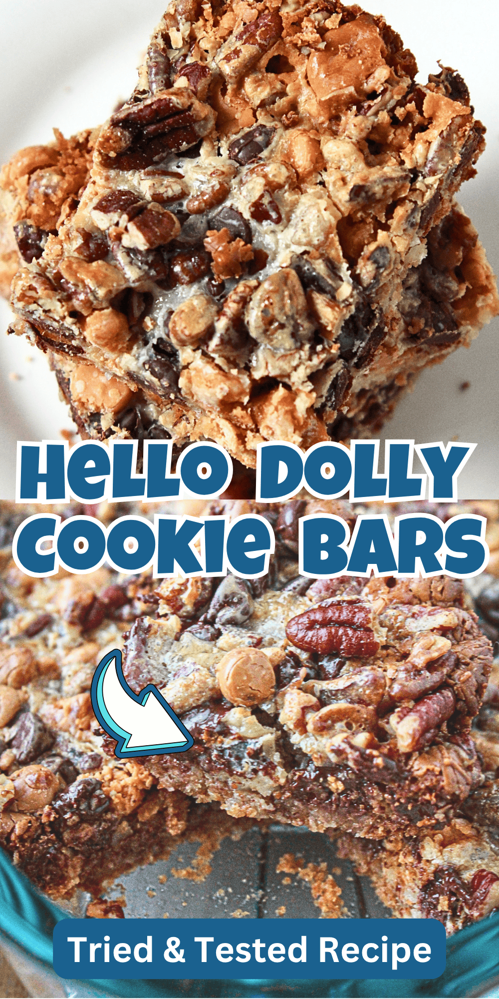 These cookie bars are truly so delicious and super easy to make!! With layers of graham crackers, coconut, pecans, butterscotch and choco chips - your tastebuds are in for a yummy treat!
Whip up these irresistible Hello Dolly Bars — a nostalgic layered dessert bursting with toasted coconut, buttery graham crackers, pecans, butterscotch, and melted chocolate chips! Perfect for holiday baking, potlucks, or anytime you crave an easy homemade treat. Pin this classic cookie bar recipe to try later!