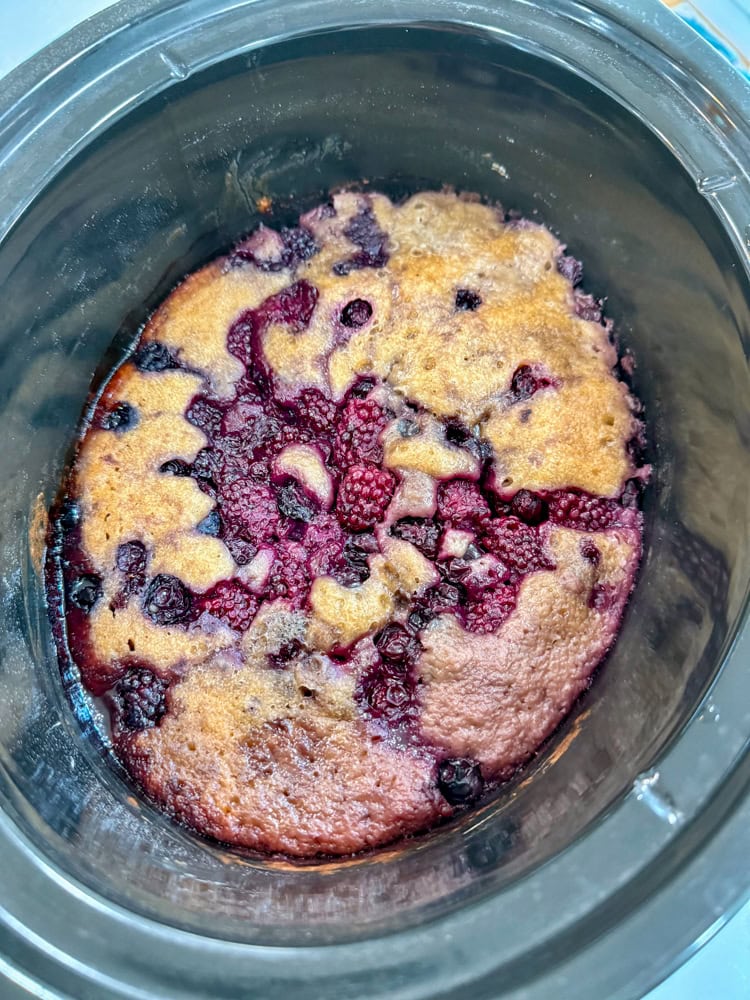 Cooked slow cooker cobbler.