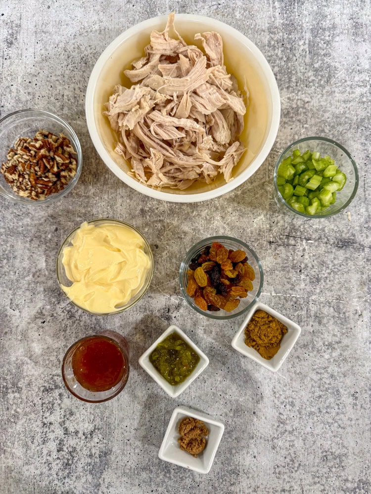 Ingredients for Curried Chicken Salad