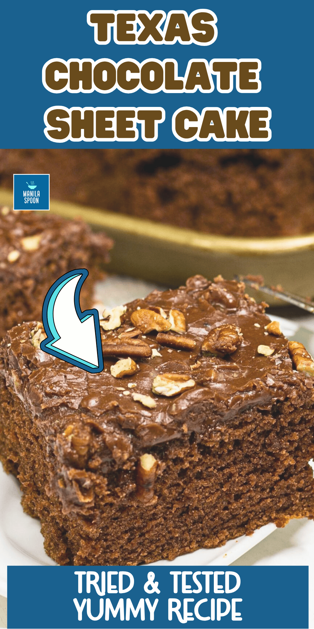 Texas Chocolate Sheet Cake Image pin