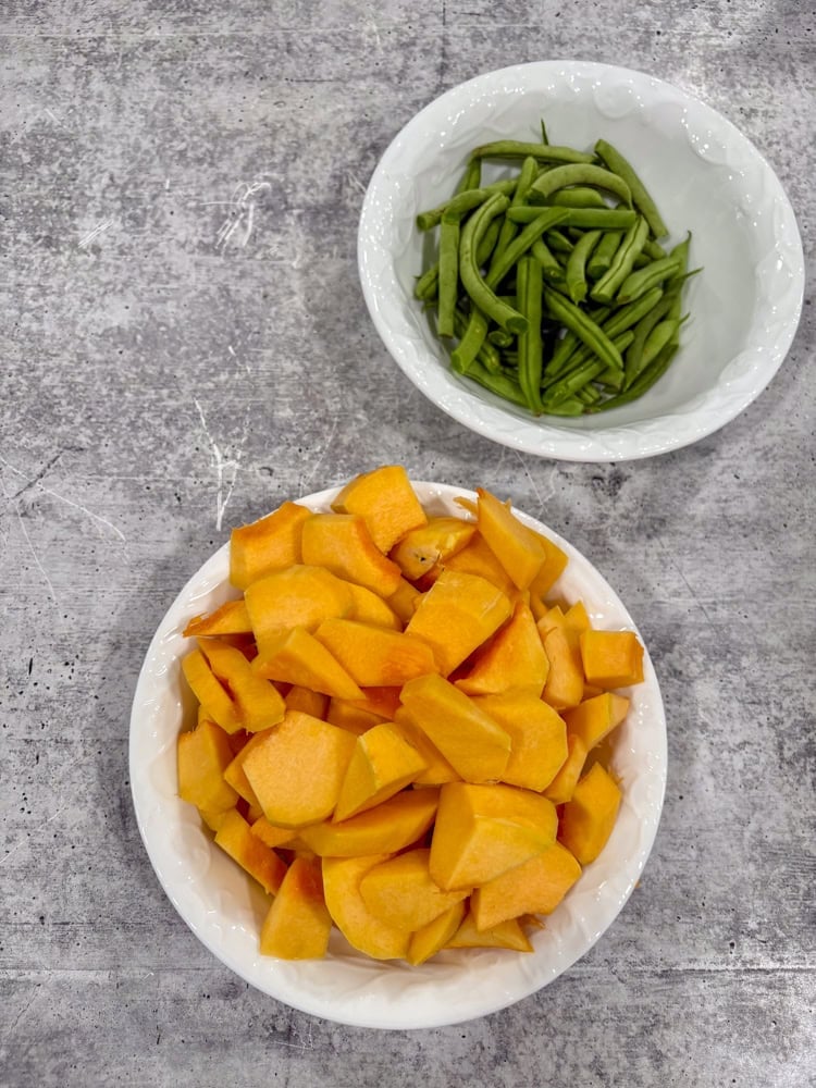 squash and green beans