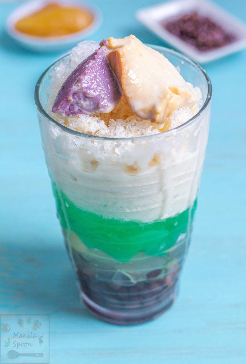 How to make Halo Halo (Filipino Shaved Ice Dessert with Mixed Fruits