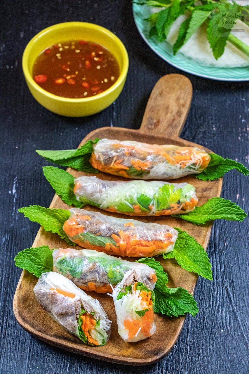 Vietnamese Fresh Spring Rolls with Lemongrass Beef   Manila Spoon