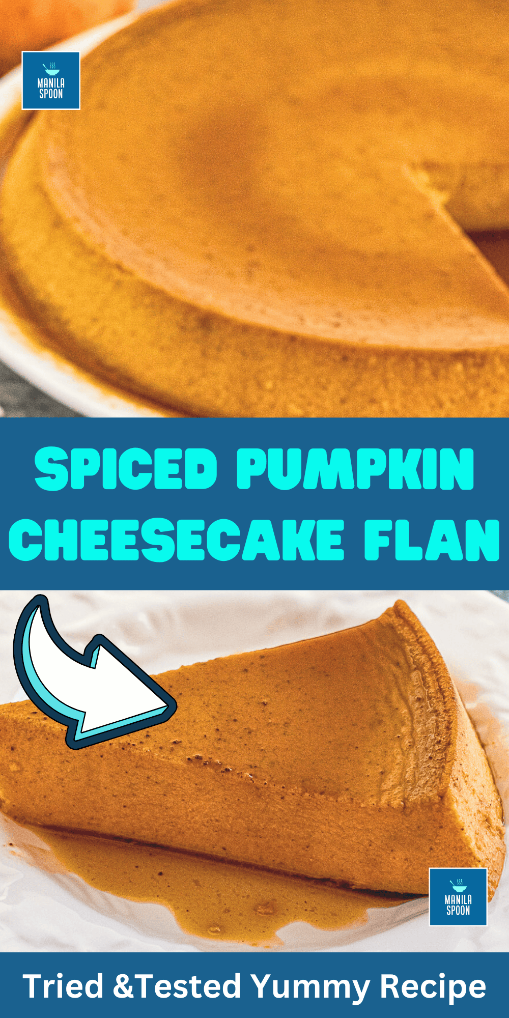 Spiced Pumpkin Cheesecake Flan Image Pin