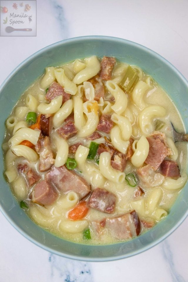 Loaded with cubed ham, pasta, and vegetables this Instant Pot Ham and Macaroni Soup is the perfect comfort food for winter. This Asian-style soup is so easy to make in the pressure cooker. Creamy and tasty soup done in no time!