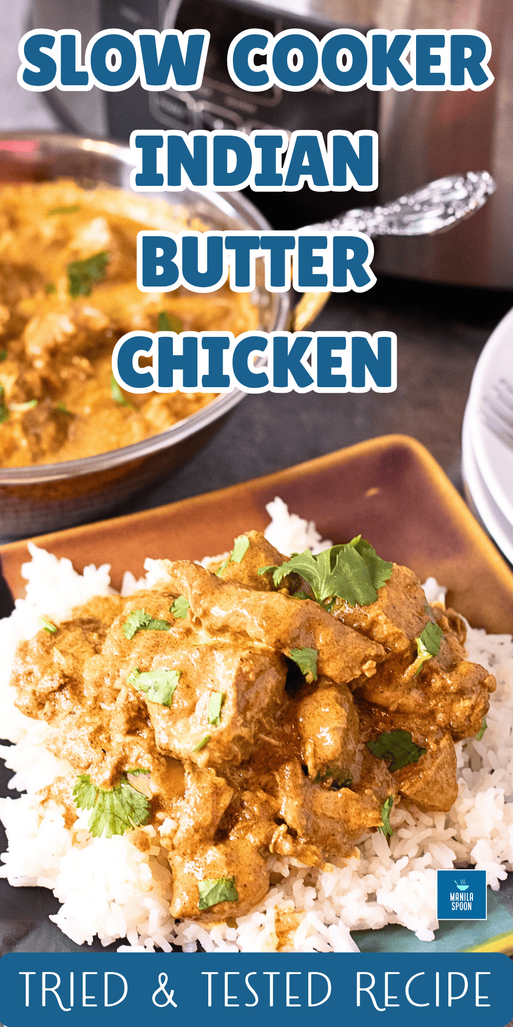 The combination of spices plus a hint of citrus makes this Slow Cooker Indian Butter Chicken totally delicious and the best! Easy, simple, tried, and tested recipe made in your crockpot or slow cooker!