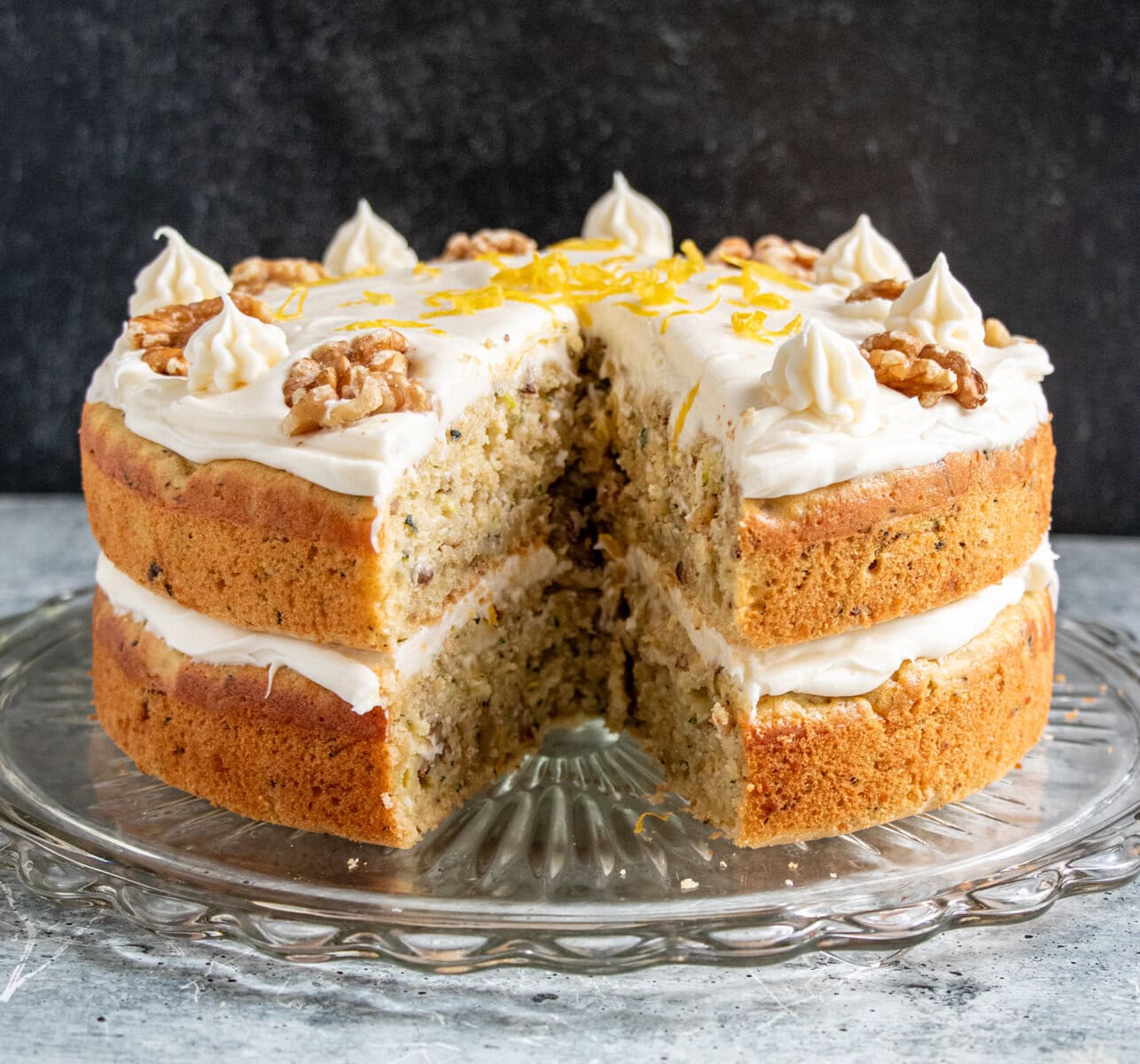 Easy Lemon  Zucchini Cake with Cream Cheese Frosting