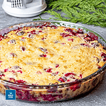 More like a cake than a pie this easy and absolutely yummy Nantucket Cranberry Pie is bursting with perfectly balanced sweet-tart flavors! The best part, it’s crazy easy to make, and no need to make a crust! Serve it warm with a dollop of ice cream on top for a heavenly dessert. You can also use both fresh or frozen cranberries. Perfect last-minute holiday dessert for Thanksgiving, Christmas or to welcome the New Year!