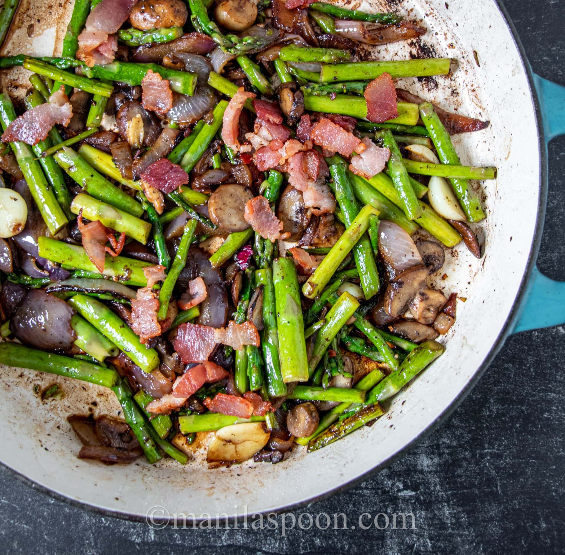 Asparagus with Bacon and Mushrooms Manila Spoon