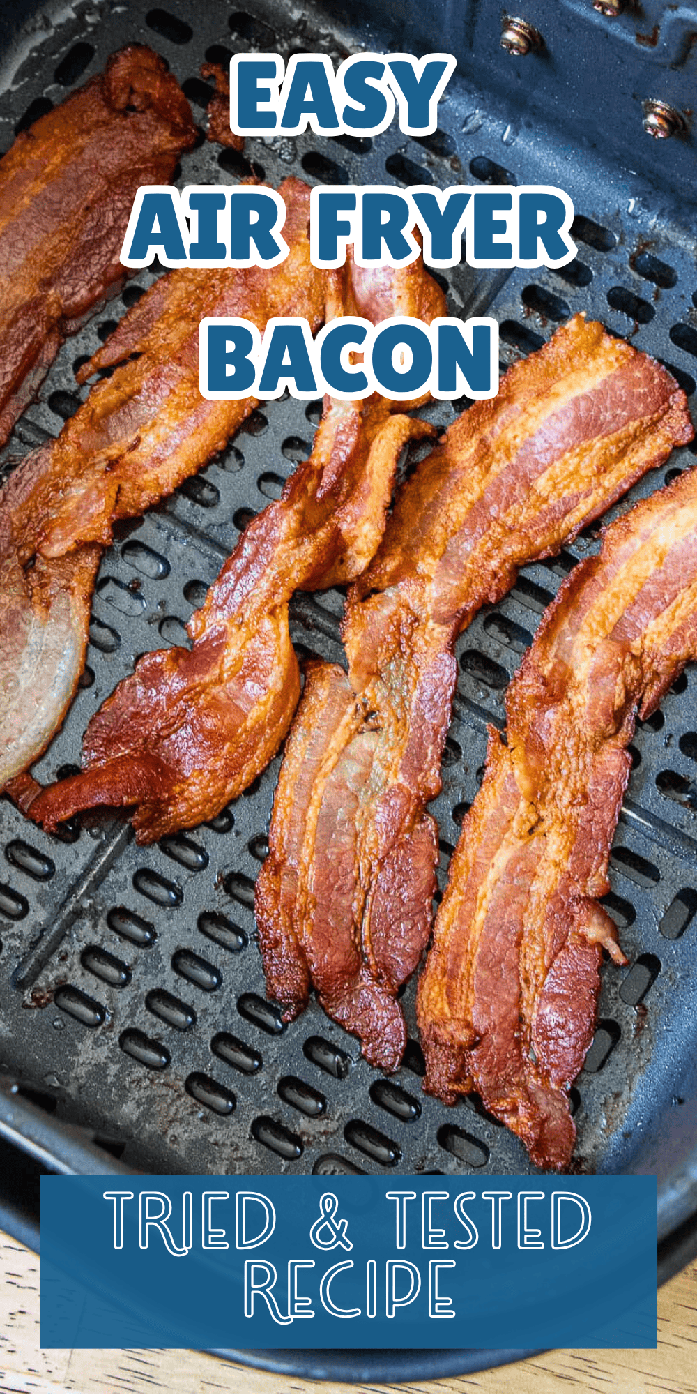 Easy Air Fryer Bacon image pin