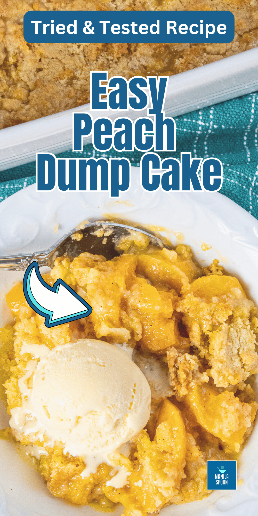 peach dump cake image pin