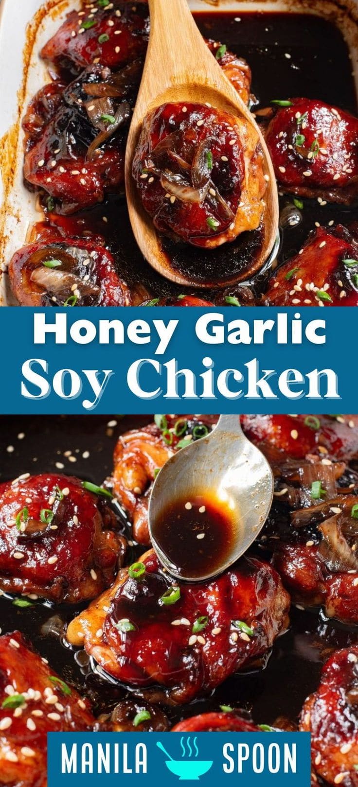 honey garlic soy chicken image pin