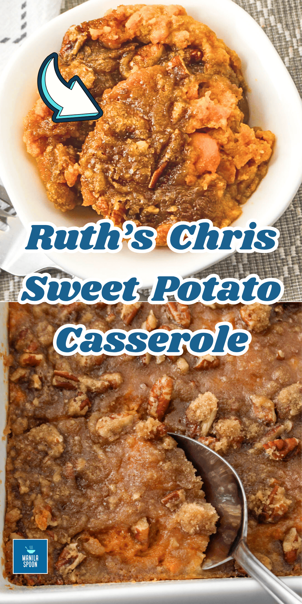 Inspired by Ruth's Chris' legendary sweet potato casserole, this delicious side dish combines perfectly spiced sweet potato filling with a delightfully crunchy brown sugar and pecan topping. Perfect for Thanksgiving, Christmas, or any holiday gathering, enjoy this delectable recipe that brings the restaurant experience to your home.