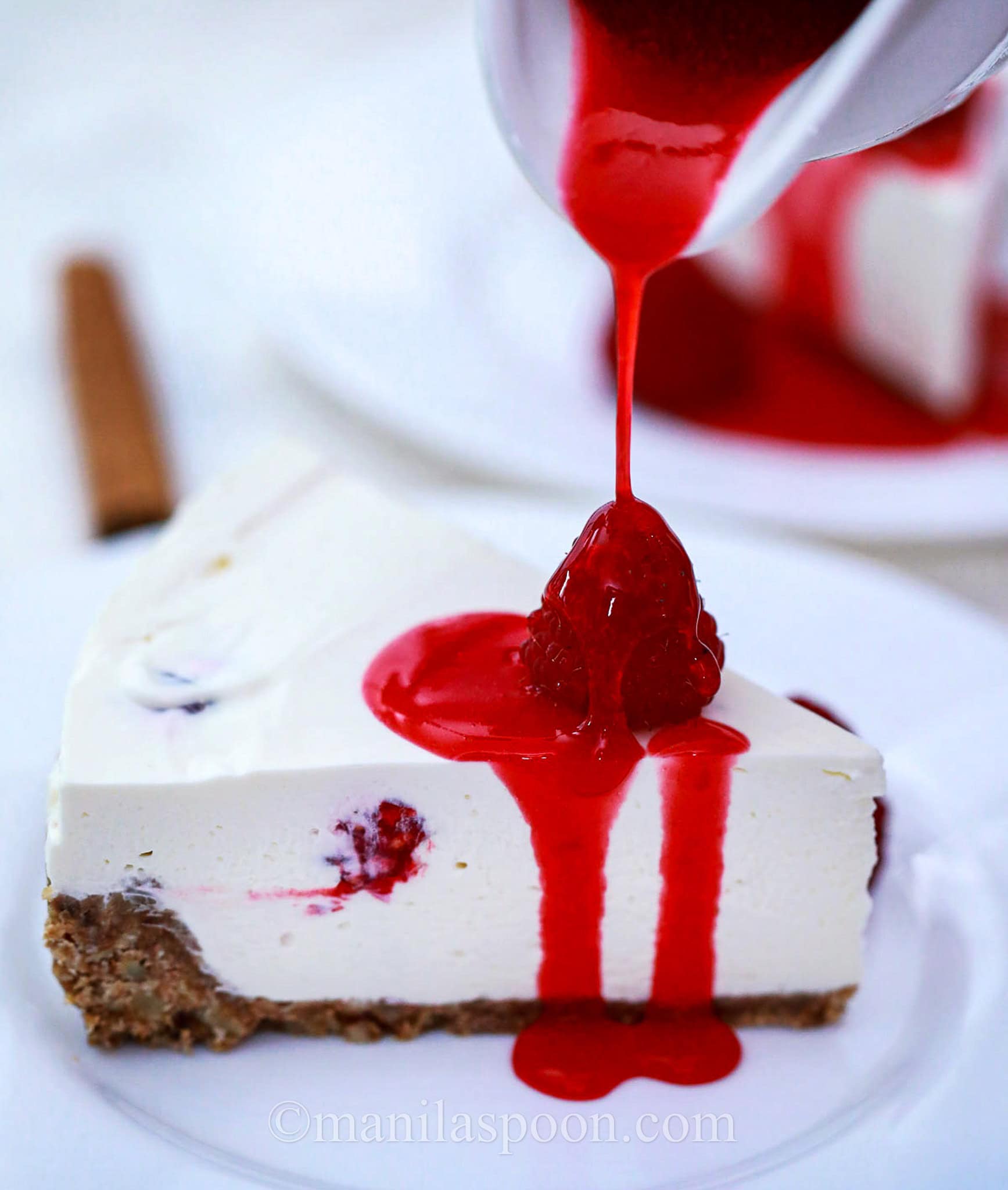 NO BAKE White Chocolate Raspberry Cheesecake with fresh Raspberry ...
