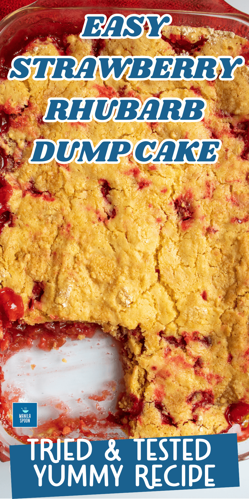 Strawberry Rhubarb Dump Cake Image Pin
