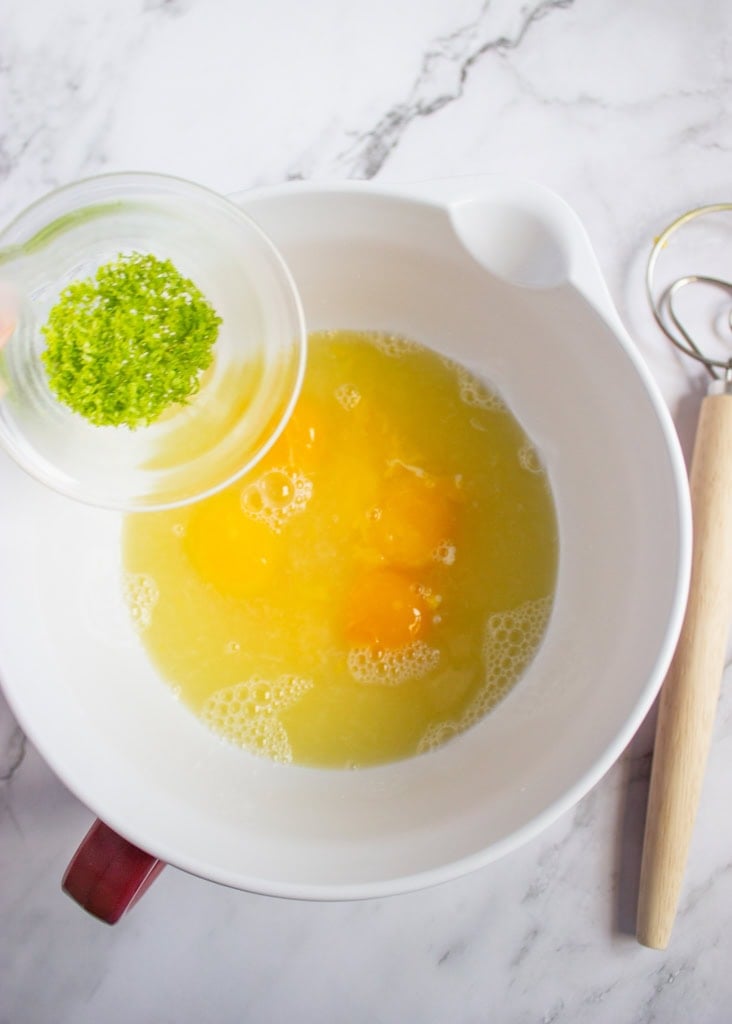 Adding the lime zest.