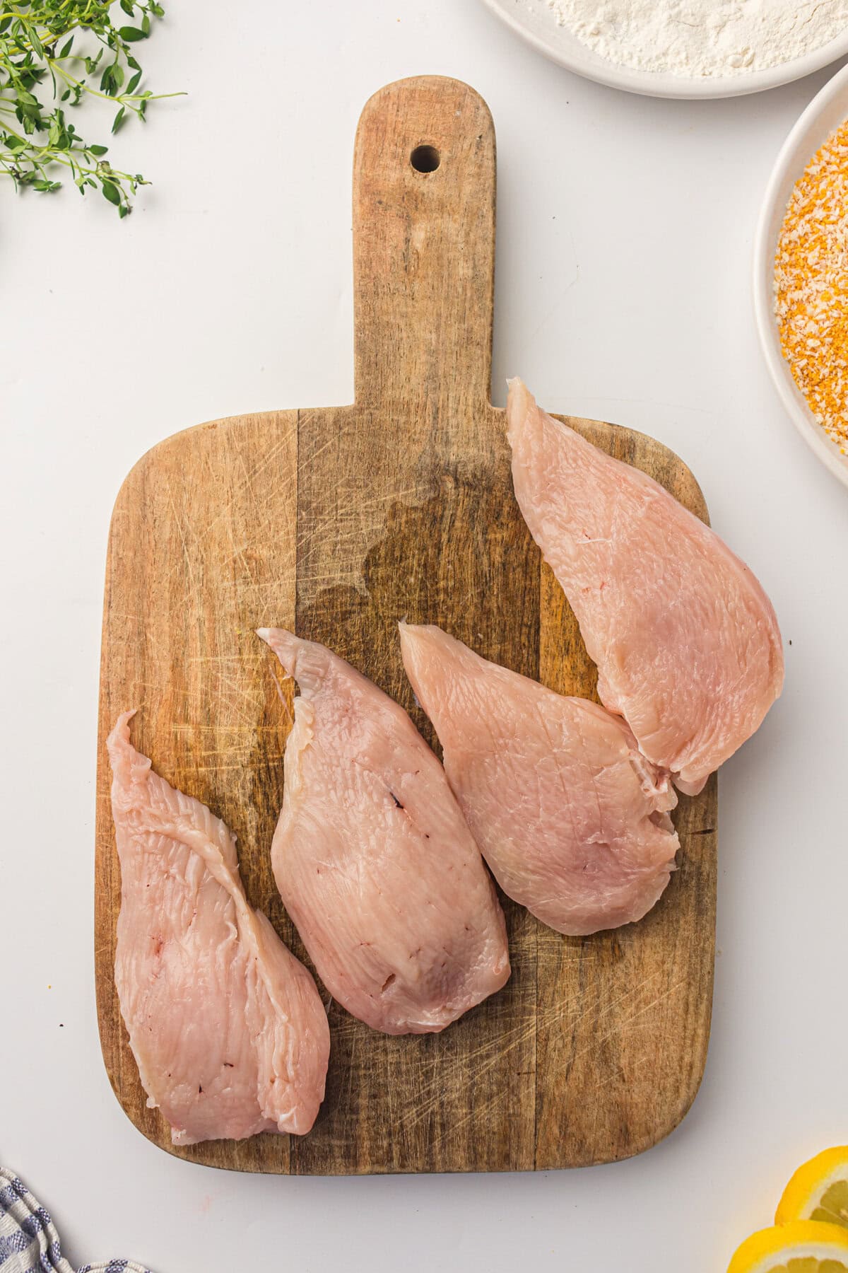 chicken breasts sliced