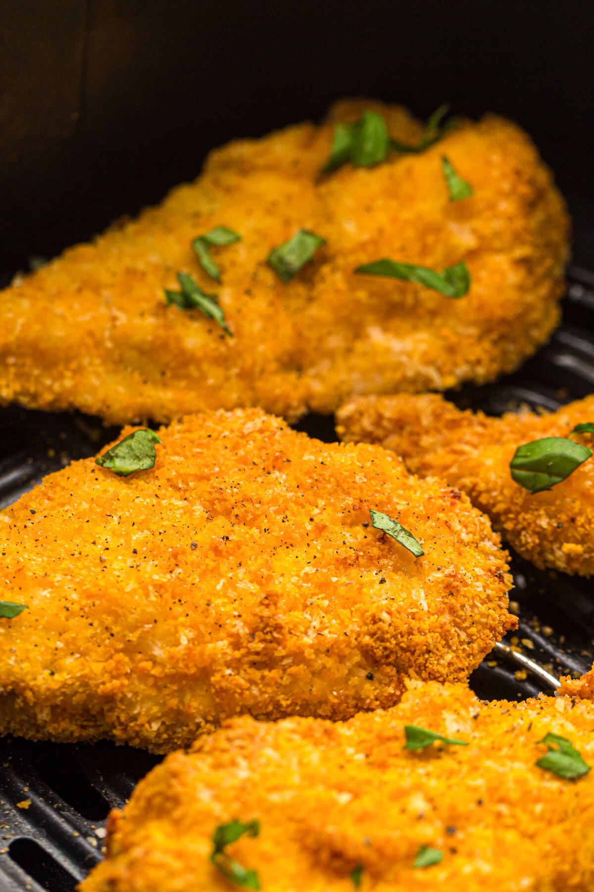 Air Fryer Chicken Cutlets close up
