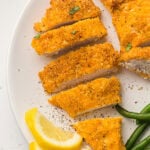 cooked chicken cutlets sliced