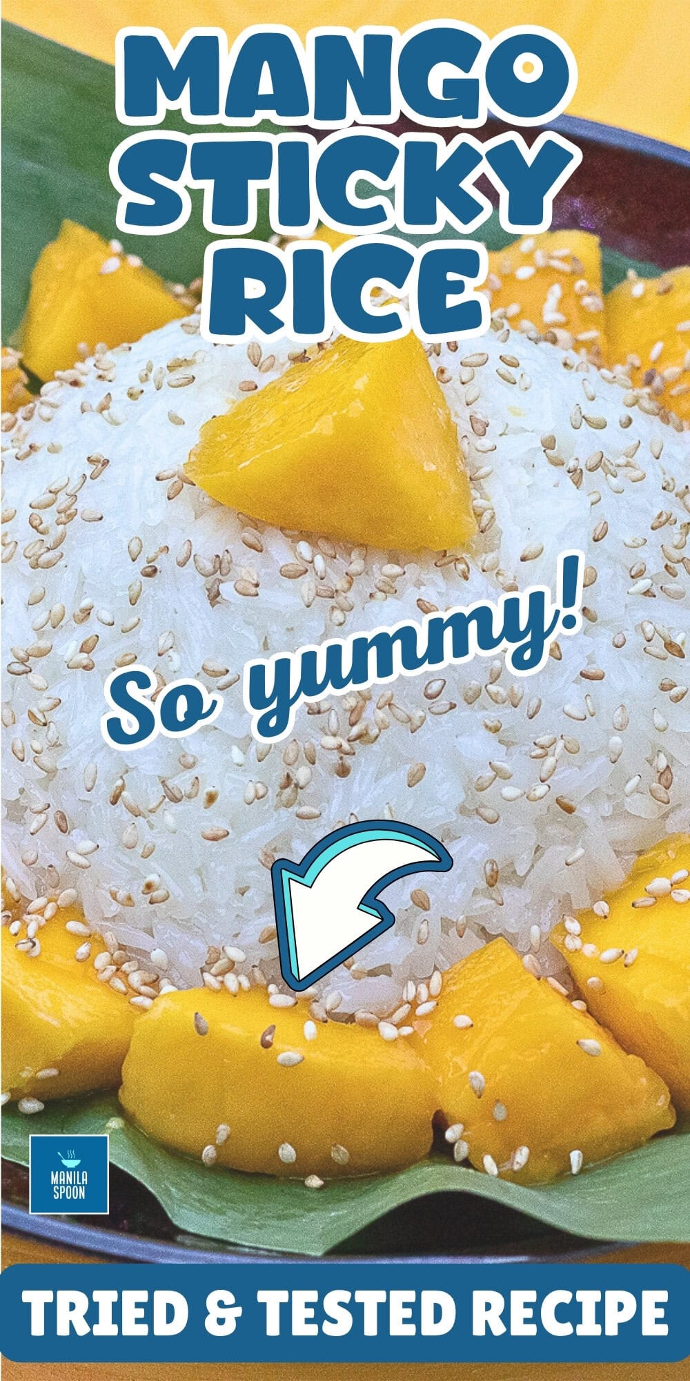 mango sticky rice with sesame seeds and nuts