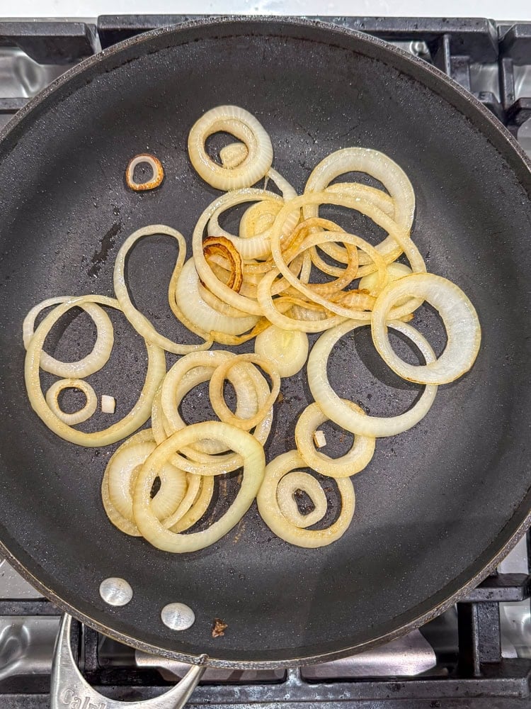 onions being sauteed
