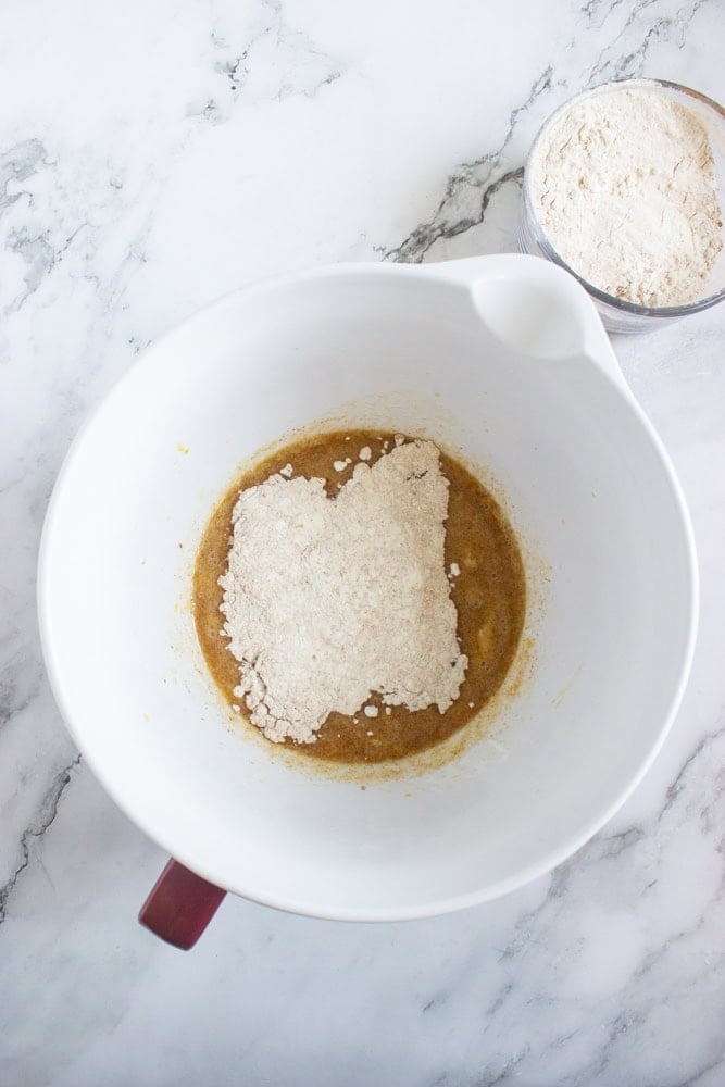 combining wet and dry ingredients