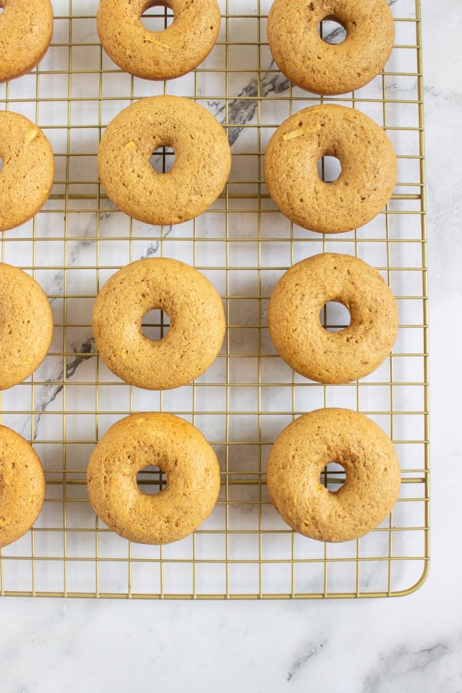 freshly baked spiced apple cider donuts