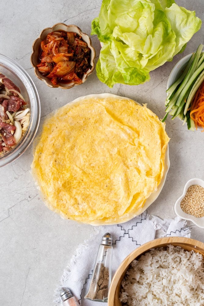 Ingredients for Bulgogi Kimbap